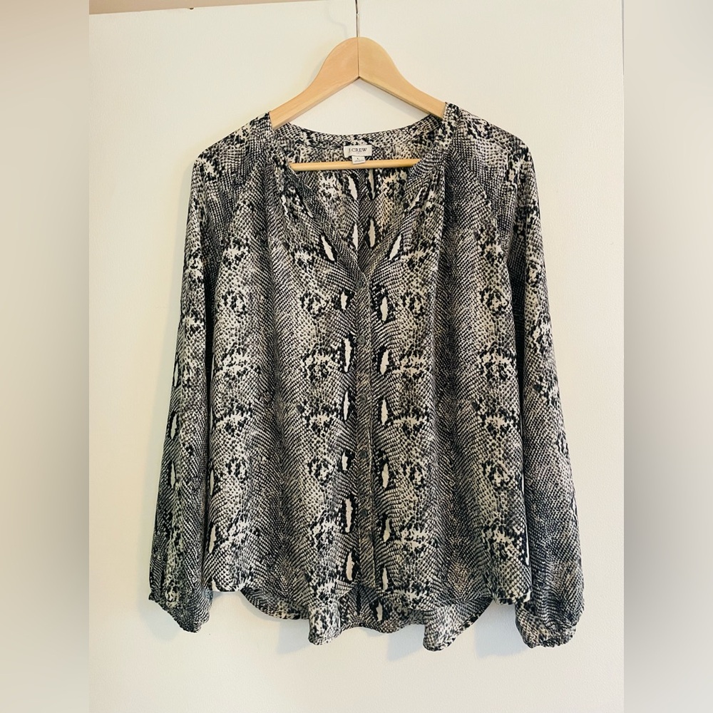 J Crew Snake Print Blouse